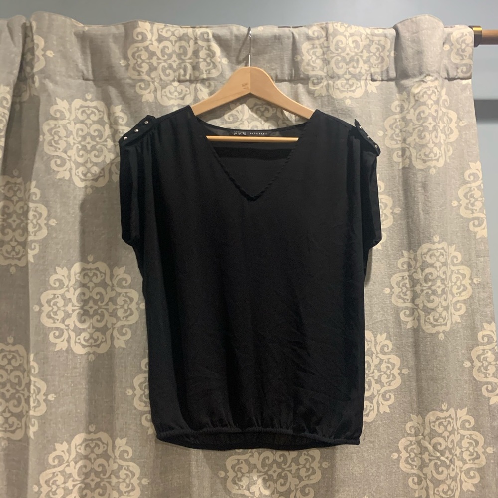 Zara Basics Black Blouse